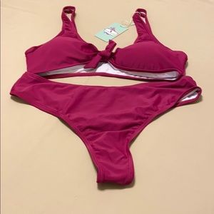 Funny Girl 2 piece Burgundy Bikini